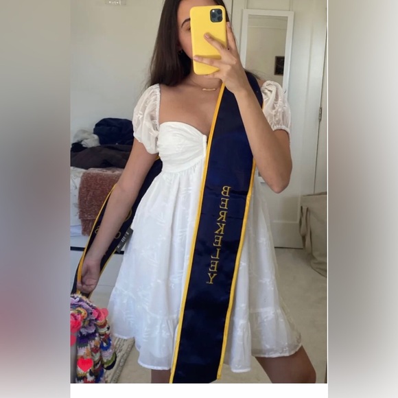 NWT Lulus Cutest Icon Off-the-Shoulder Embroidered Dress - Picture 4 of 9